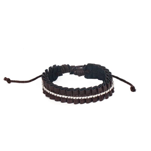 Paparazzi Jewelry Accessories - Pretty, Pretty PLEATS - Brown Bracelet - Vintage - Picture 4 of 4